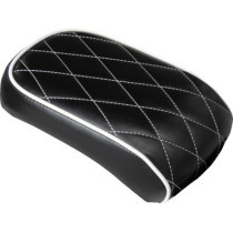 Bare Bones Pillion Pad - Diamond - Black w/ White Stitch - FL