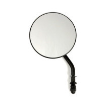 4" Round Custom mirror, left. Black