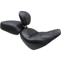 SEAT SOLO TOUR W/BACKREST TRAPEZOID STITCH BLACK