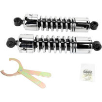 PROGRESSIVE SUSPENSION 412 SERIES AMERICAN-TUNED GAS SHOCKS W/COVER CHROME 12.63"