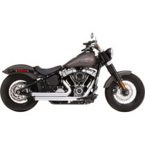 Softail 2-Into-2 System Flush Chrome with Black End Caps