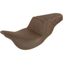 Step Up Seat - Rear Lattice Stitched - Brown - FLH