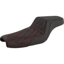 Selle Saddlemen Step Up - Sportster à partir de 2004 avec Réservoir 12,5L - Noir surpiqures rouge