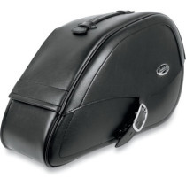 SADDLEBAG SPECIFIC FIT RIGID MOUNT SYNTHETIC LEATHER TEARDROP BLACK