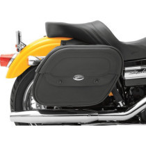 SADDLEBAG UNIVERSAL WITH SHOCK CUTAWAY SYNTHETIC LEATHER RIGID MOUNT SMOOTH BLACK