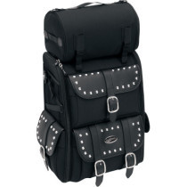 SISSY BAR BAG DELUXE TEXTILE BLACK CHROME