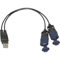 USB Y SPLITTER WITH WEATHERPROOF CONNECTION SYSTEM