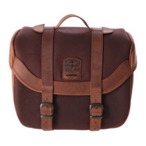 Longride, click-on Retro saddlebag waxed cotton. Brown