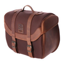 Longride, click-on Retro saddlebag waxed cotton. Brown