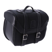 Longride, click-on Retro saddlebag waxed cotton. Black