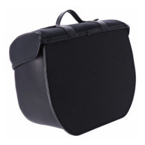 Longride, click-on Retro saddlebag waxed cotton. Black