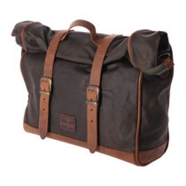 Longride, click-on Old Chopper saddlebag waxed cotton. Khaki