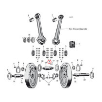 Pinion shaft (right side) & long conrod rollers, STD