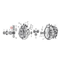 Pinion shaft (right side) crankcase/wheel rollers, +.0020"