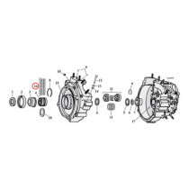 Pinion shaft (right side) crankcase/wheel rollers, +.0010"