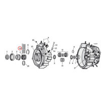 Pinion shaft (right side) crankcase/wheel rollers, +.0006"