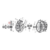 Pinion shaft (right side) crankcase/wheel rollers, +.0004"