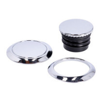 Pop-up gas cap, left & right set. Chrome