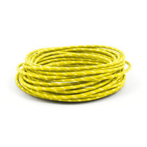 Classic cloth covered wiring, 25ft. roll. Yellow/White