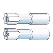 Connectors, Slide-On terminal, crimp/shrink. Blue, 1/4"