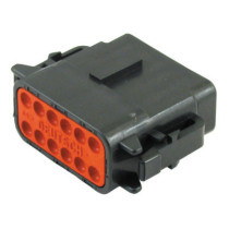 NAMZ, Deutsch DTM connector. Black, plug, 12-pins