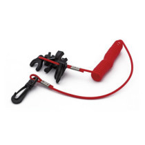 Clip-on lanyard cord, for emergency ignition kill switch