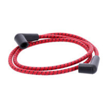 Universal 40" spark plug wire set. Cotton cloth, Red/Black