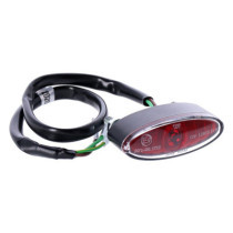 Mini Oval, LED taillight. Black. Red lens