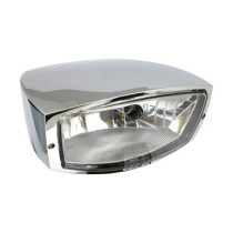 Oregon H4 headlamp. Bottom mount. Chrome