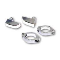 Paco, turn signal fork mount kit. 35-37mm. Chrome