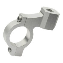 CNC mirror clamp 10mm threaded. Silver