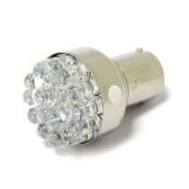 Turn signal LED bulb, BAY15S socket. White light emitting