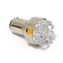 Turn signal LED bulb, BAY15D socket. Amber light emitting