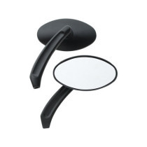  Oval Billet Mirror Black 