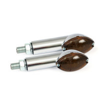 Cateye mini turn signals 40mm stem, chrome with dark lens