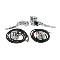 Handlebar control kit chrome 9/16 inch bore