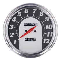 FL speedometer, ''62-67 face'', black/silver. 2.24:1 MPH