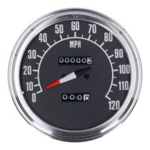 FL speedometer, ''74-84 face'', black. 2.21:1 MPH