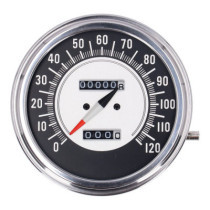 FL speedometer, ''68-72 face'', black/silver. 1:1 MPH