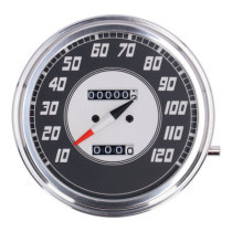 FL speedometer, ''46-47 face'', silver/black. 2:1 MPH