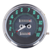 FL speedometer, ''48-61 face'', green. 1:1 MPH