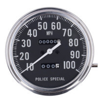 FL speedometer, ''Police face'', black. 2:1 MPH