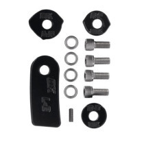 DK Custom Products, rider floorboard relocation kit. Black