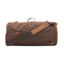 LongRide, roll bag waxed cotton wide. Brown wax