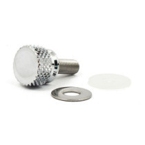 Thumb screw kit for seat. Grooved. Chrome