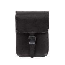 Ledrie, full leather sissy bar bag. Black