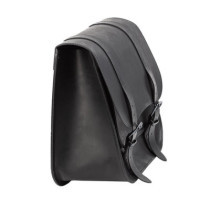 Ledrie, single leather saddlebag ''Postman''. 30 liters. Black