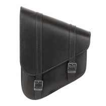 Ledrie, full leather swingarm bag left, 6.5 liter. Black