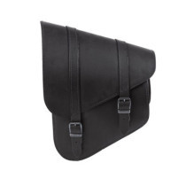 Ledrie, full leather swing arm bag left, 9 liter. Black