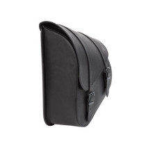 Ledrie, full leather swing arm bag left, 9 liter. Black